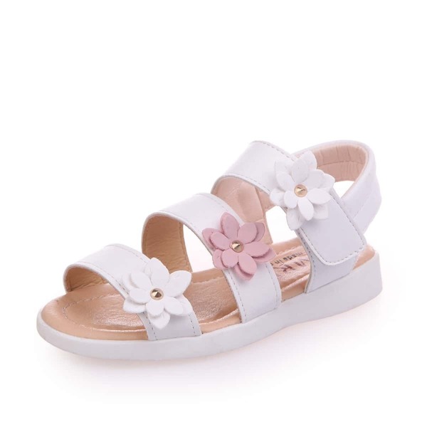 

Baby Floral Decor Sandals, White