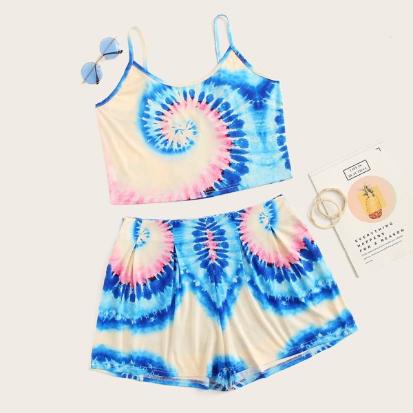 

Plus Tie Dye Cami Top With Shorts