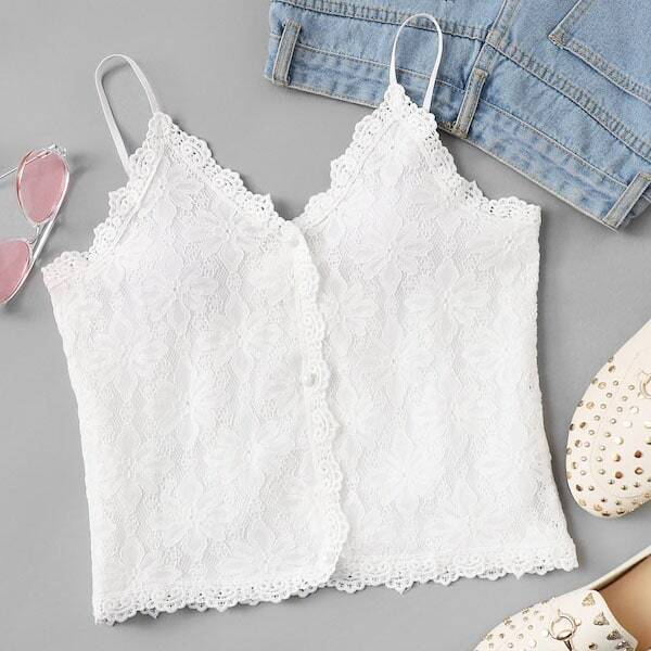 

Plus Lace Panel Cami Top