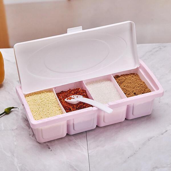 

4 Compartment Seasoning Box, Pink