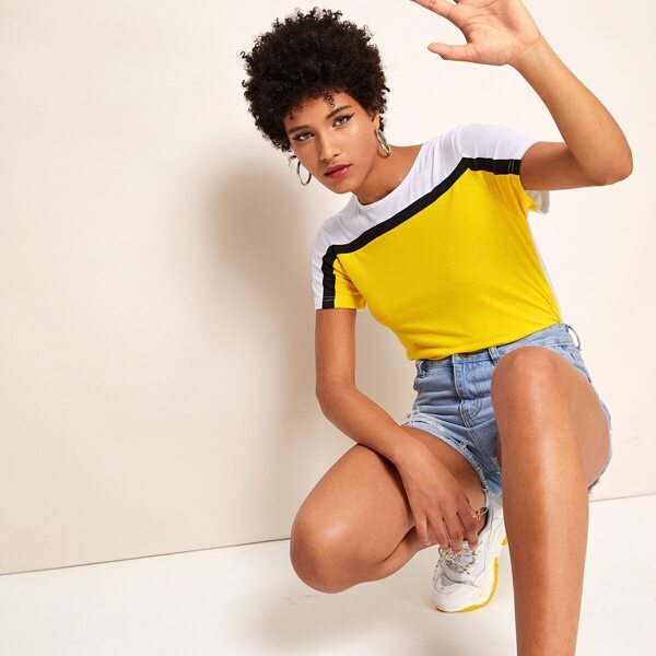 

Striped Two Tone Tee, Multicolor