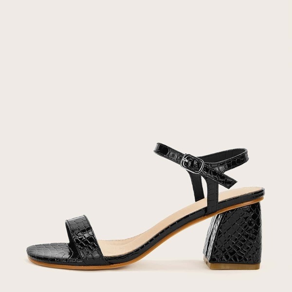 

Crocodile Pattern Slingback Chunky Heels