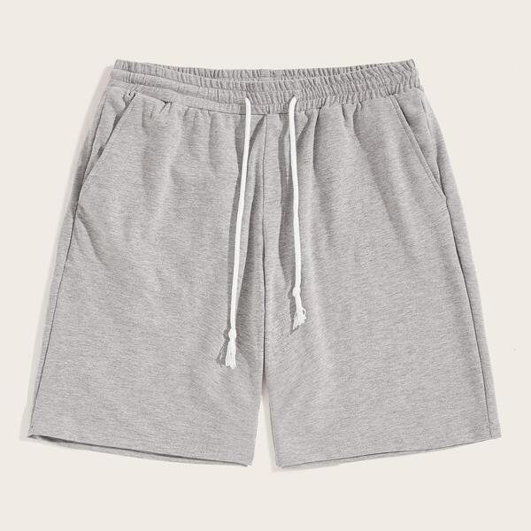 

Men Drawstring Waist Slant Pocket Bermuda Shorts