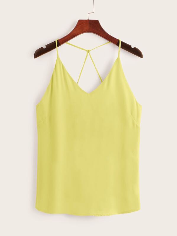 

Criss Cross Solid Cami Top, Yellow