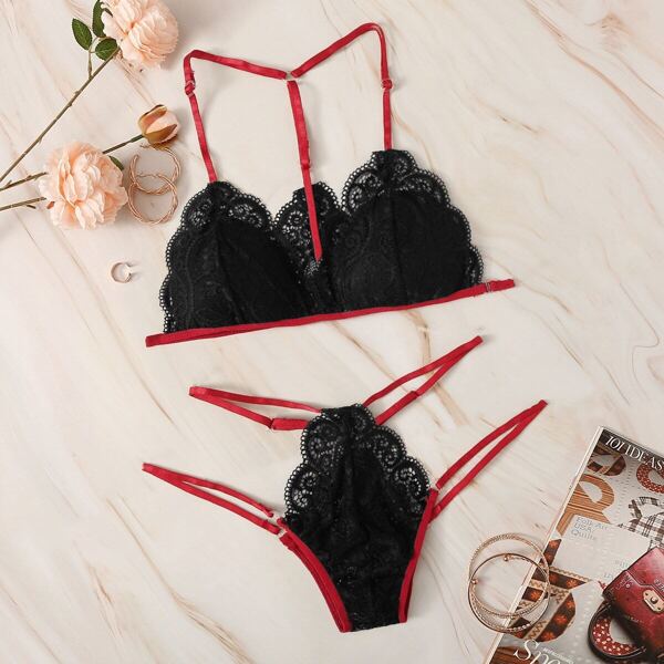 

Harness Floral Lace Lingerie Set