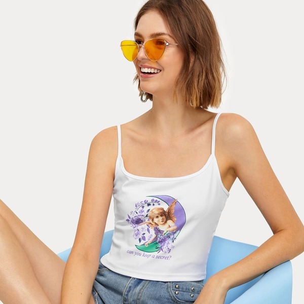 

Figure And Moon Print Cami Top