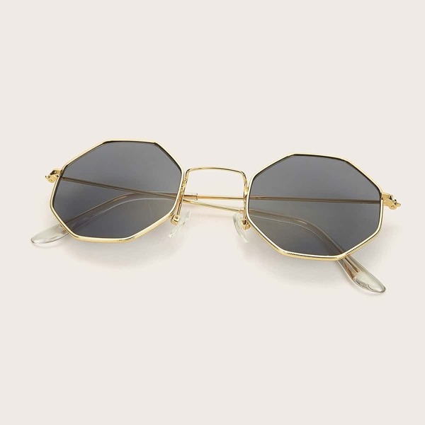 

Men Octagon Frame Tinted Lens Sunglasses, Grey