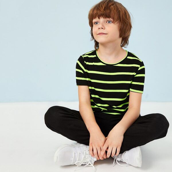 

Boys Neon Stripe Colorblock Tee, Multicolor bright