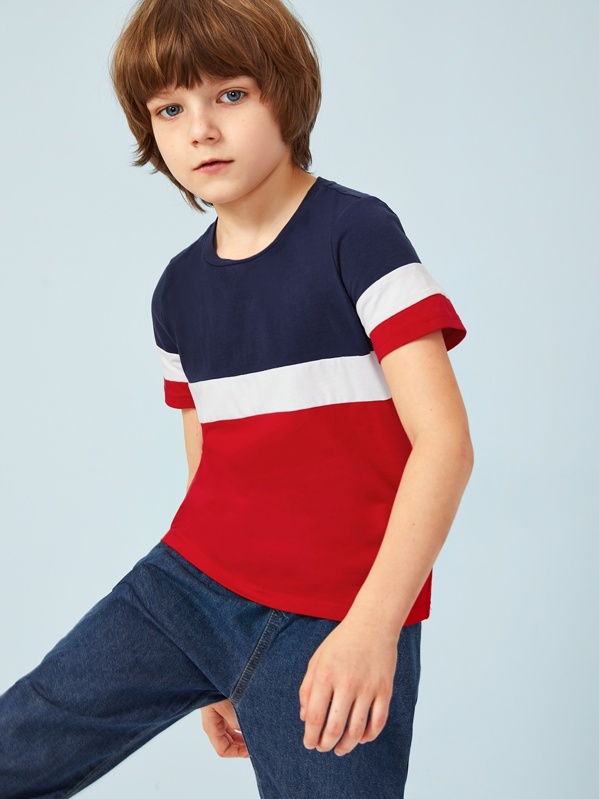 

Boys Short Sleeve Colorblock Tee, Multicolor, Efim
