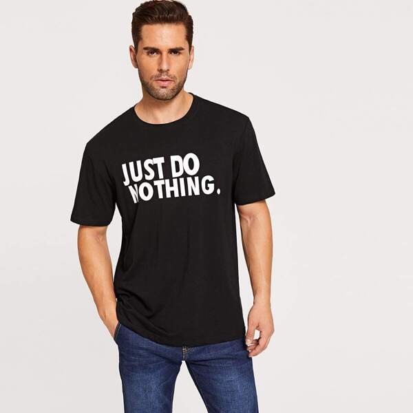 

Men Slogan Print Tee