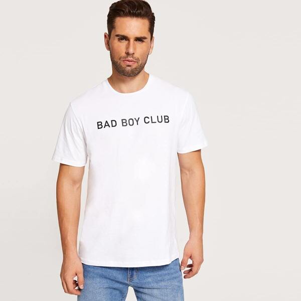 

Men Letter Print Tee