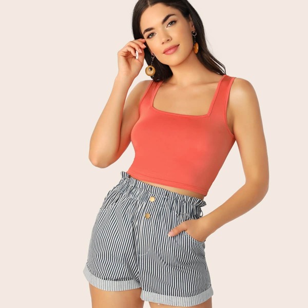 

Square Neck Crop Tank Top
