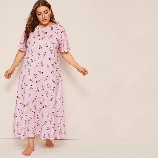 

Plus Cartoon Print Night Dress