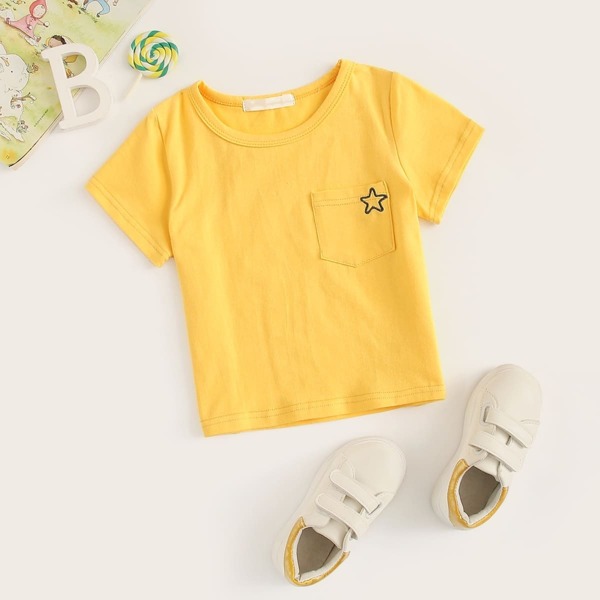 

Toddler Girls Embroidered Star Pocket Tee