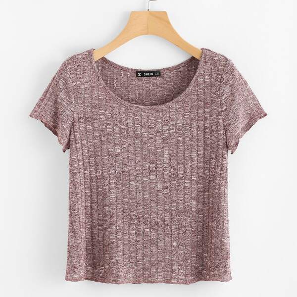 

Plus Scoop Neck Textured Tee