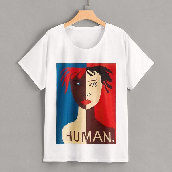 

Plus Letter And Figure Print Tee