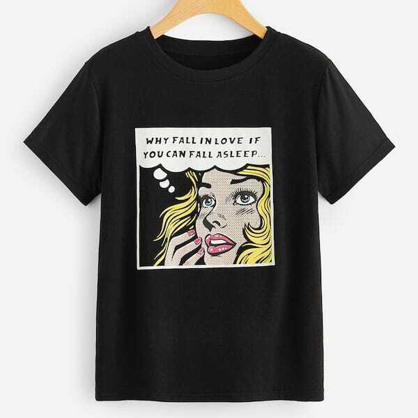 

Plus Figure And Letter Graphic Tee, Black