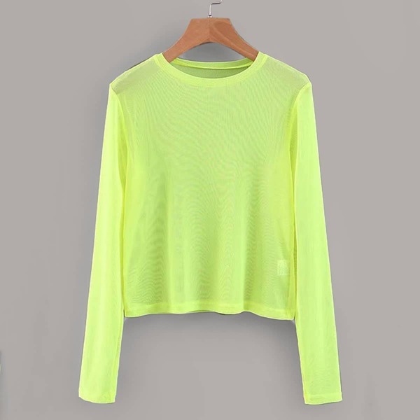 

Neon Lime Mesh Top