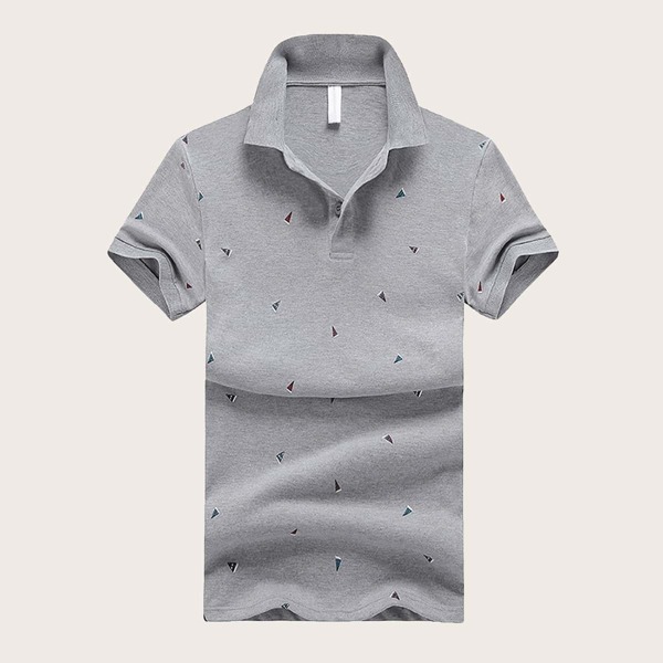 

Men Sailboat Print Polo Shirt