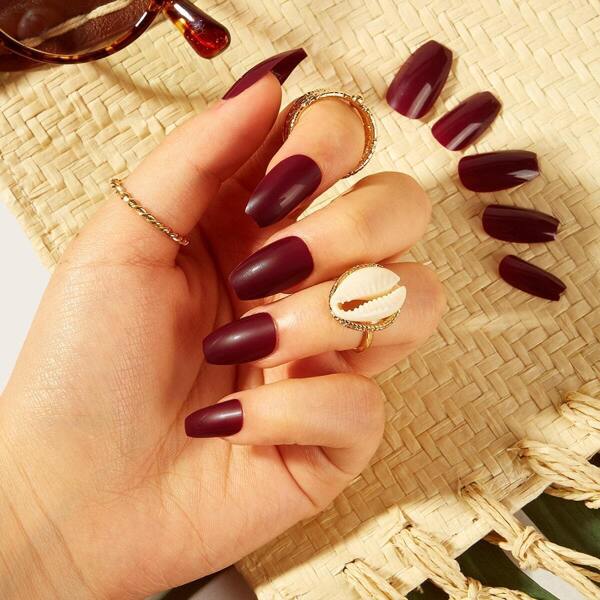 

Coffin Fake Nail 24pcs With Tape