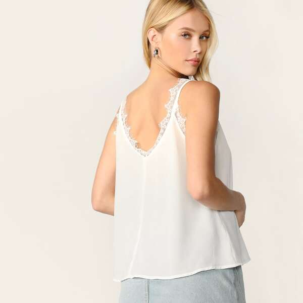 

Eyelash Lace Trim Top