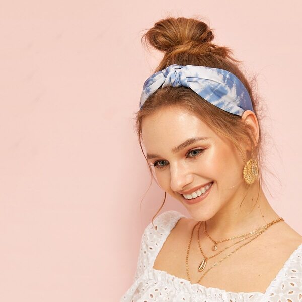 

Two Tine Knot Headband, Blue