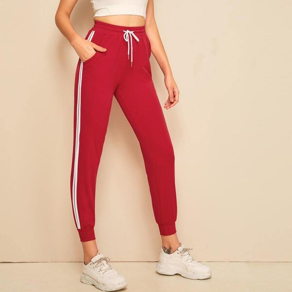 

Striped Tape Side Drawstring Waist Sweatpants