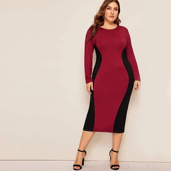 

Plus Two Tone Pencil Dress
