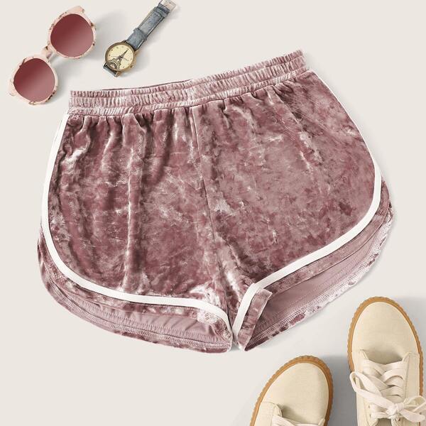 

Striped Tape Velvet Dolphin Shorts