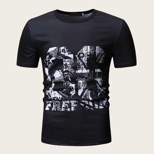 

Men Letter Print Tee