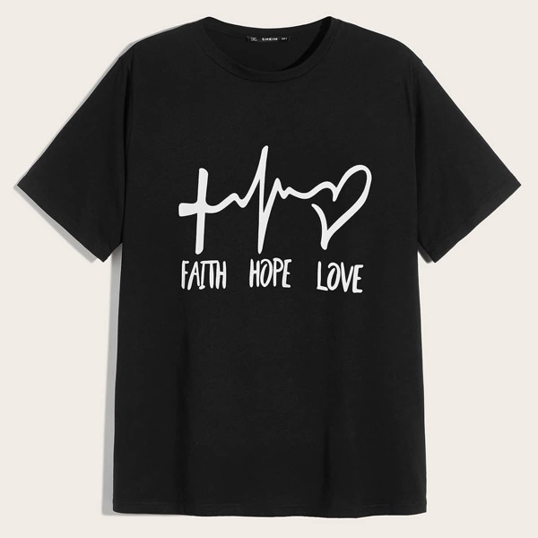 

Men Letter Print Tee