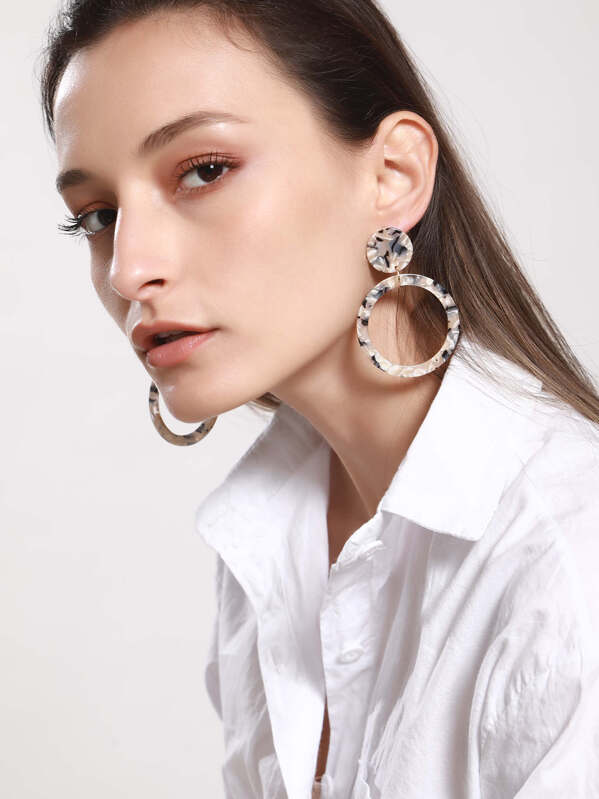 

Hoop Drop Earrings, Multicolor