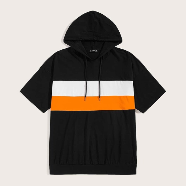 

Men Colorblock Hooded Top