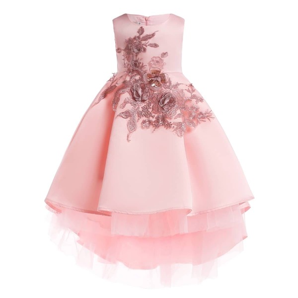 

Toddler Girls Appliques Detail Knot Back Dress