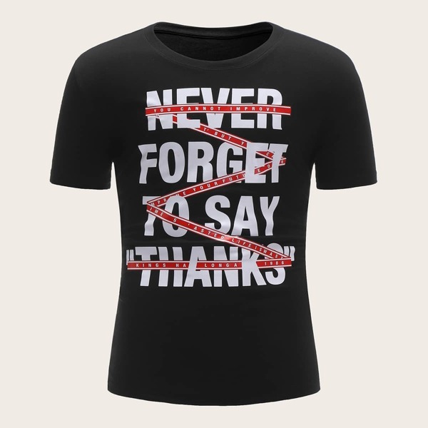 

Men Slogan Print Tee