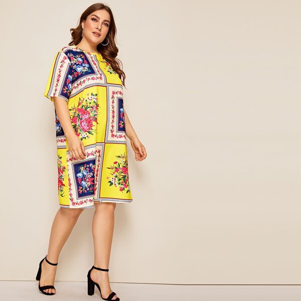 

Plus Floral Print Dress