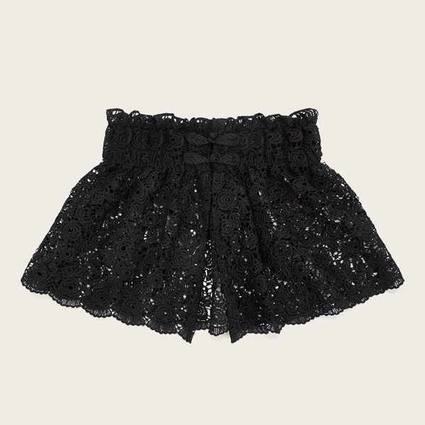 

Frog Closure Buttons Detail Lace Wide Belt