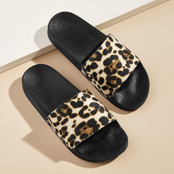 

Leopard Print Open Toe Sliders