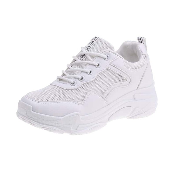 

Lace-up Front Mesh Panel Sneakers, White