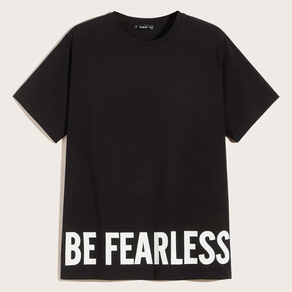 

Men Slogan Print Tee