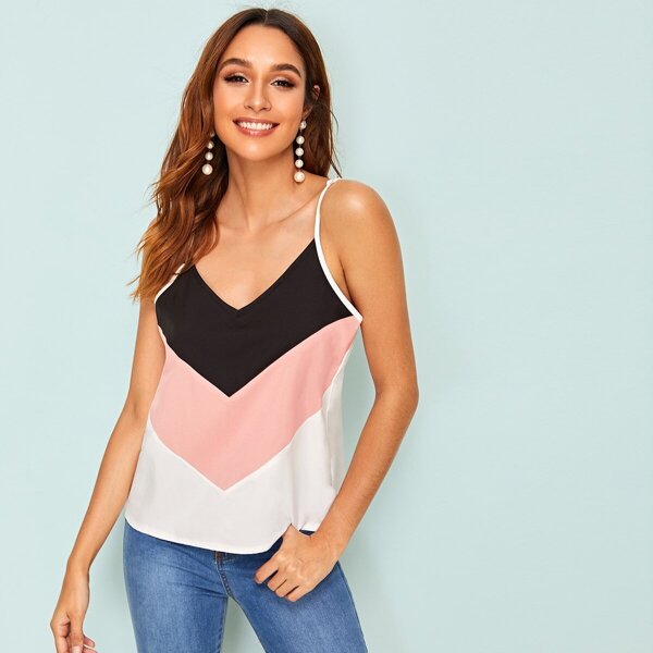 

Cut And Sew Chevron Cami Top