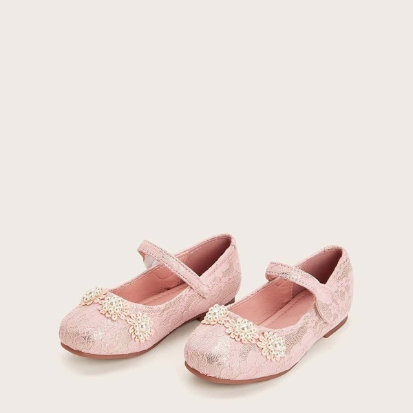 

Toddler Kids Faux Pearl Decor Flats