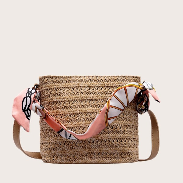 

Braided Detail Satchel Bag, Khaki