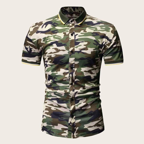 

Men Camo Print Shirt, Multicolor