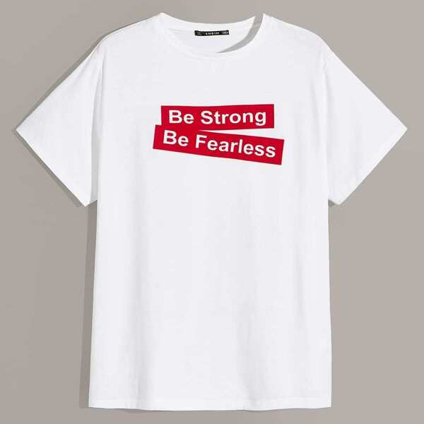 

Men Slogan Print Tee