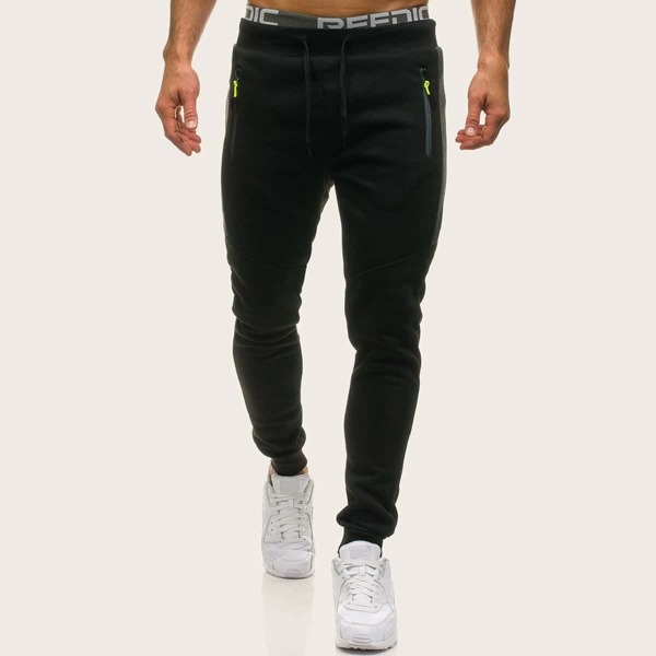 

Men Contrast Side Drawstring Waist Sweatpants