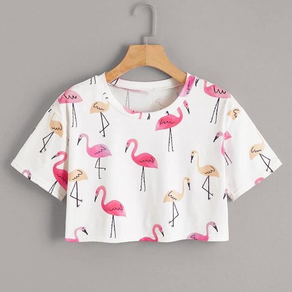 

Animal Print Crop Tee