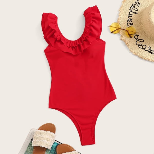

Open Back Tiered Layer One Piece Swimsuit