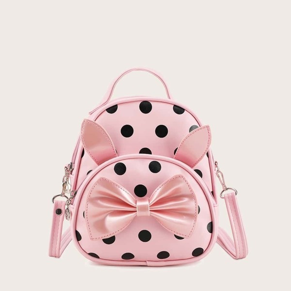 

Kids Polka Dot Bow Decor Backpack