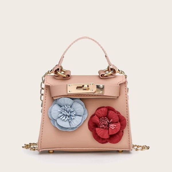 

Kids Floral Applique Satchel Bag
